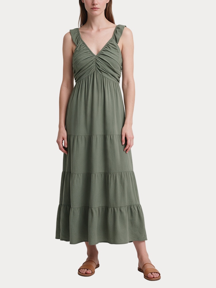ΦΟΡΕΜΑ VERO MODA VMDICTHE SL FRILL ANKLE DRESS WVN GA LAUREL WREATH