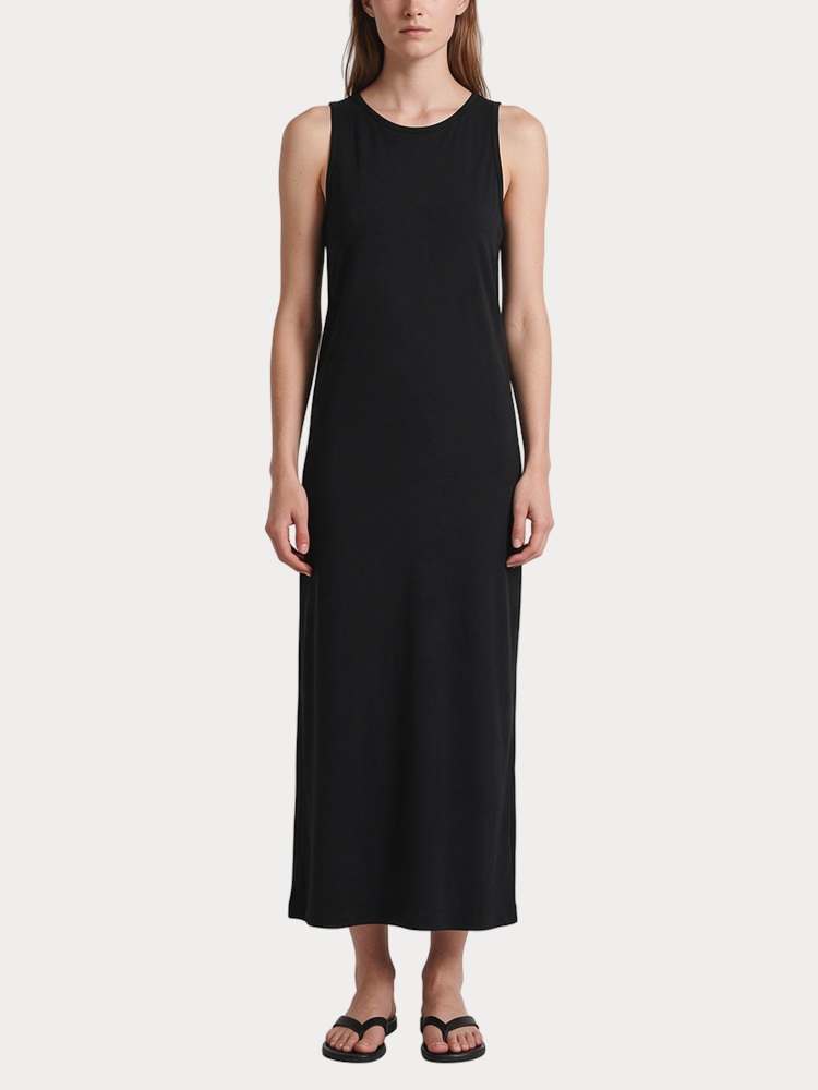ΦΟΡΕΜΑΤΑ VERO MODA AWBREA HEAVEN SL O-NECK 7/8 DRESS ΜΑΥΡΟ