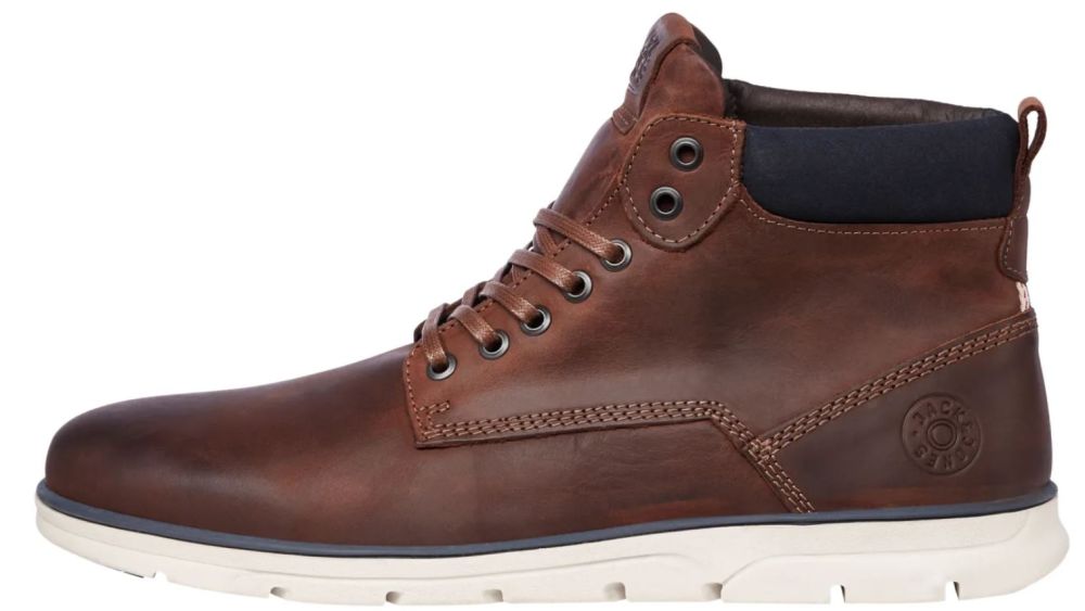 ΜΠΟΤΑΚΙ JACK & JONES JFWTUBAR LEATHER BRANDY SN BRANDY BROWN