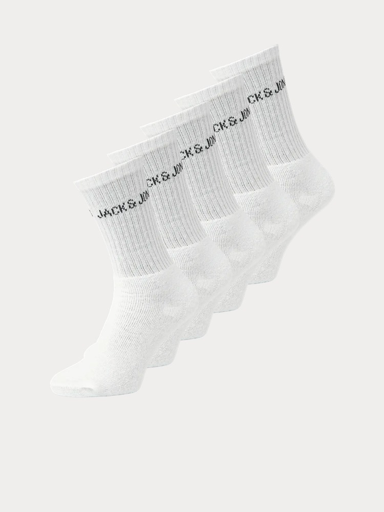 ΚΑΛΤΣΕΣ JACK&JONES 12266536-3 JACREGEN TENNIS SOCK 5 PACK NOOS WHITE - WHITE - WHITE - WHITE