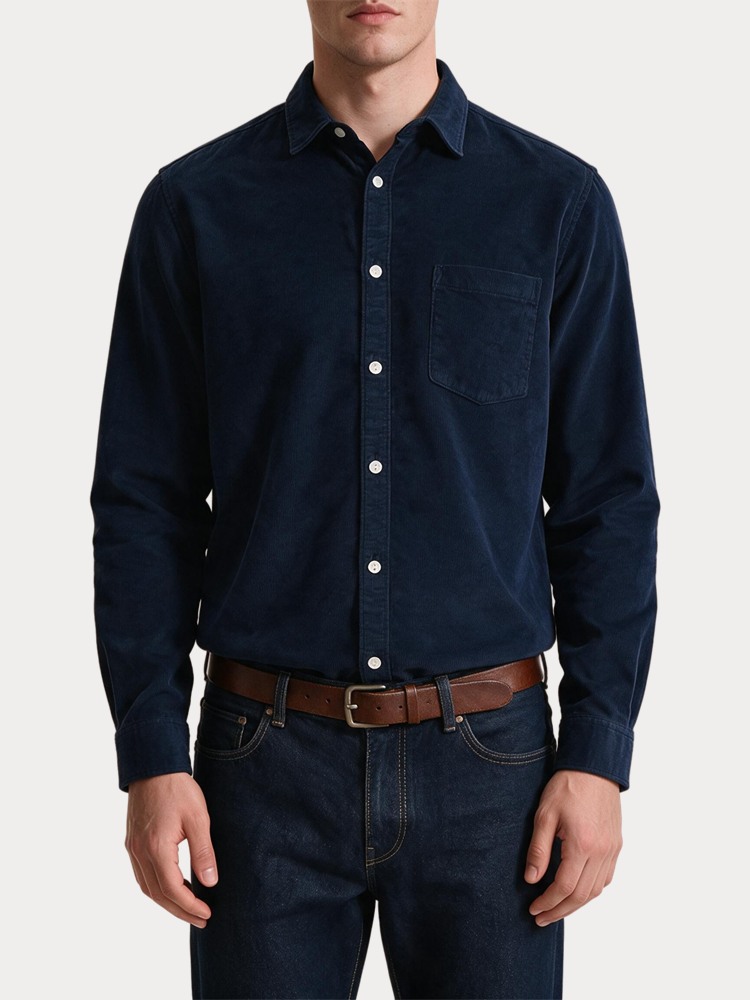 ΠΟΥΚΑΜΙΣΟ JACK&JONES 12298181 JREBMICAH CORDUROY SHIRT LS NAVY BLAZER