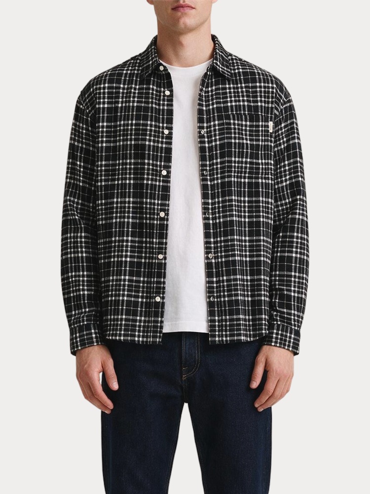 ΠΟΥΚΑΜΙΣΟ JACK&JONES 12301088 JORFREDERIKSBERG FLANNEL SHIRT L/S BLACK CHECKS