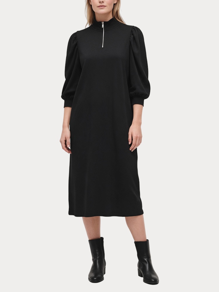 ΦΟΡΕΜΑ ONLY RIKKA 3/4 ZIP DRESS CS SWT BLACK