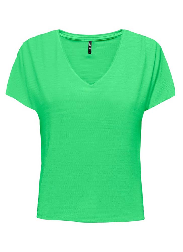 TOP ONLY BELIA S/S RUCHING BOX SUMMER GREEN