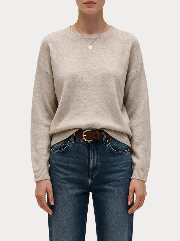 ΠΛΕΚΤΑ ONLY ONLOLIVIA LS O-NECK CC KNT HUMUS