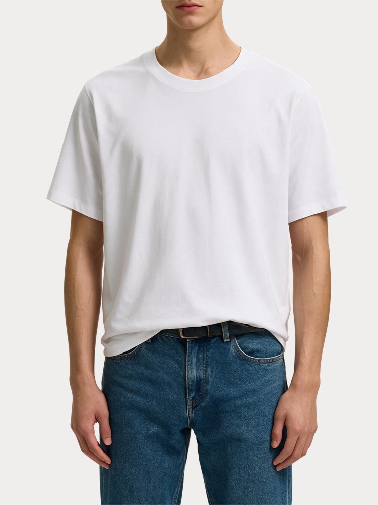 T-SHIRT SELECTED SLMATLAS SS O-NECK TEE NOOS BRIGHT WHITE