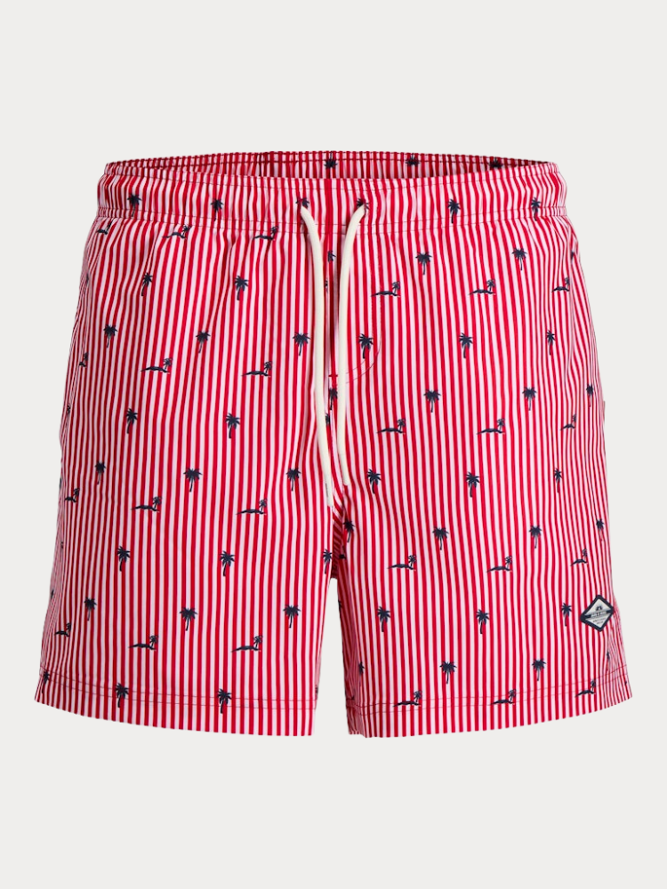 ΜΑΓΙΟ JACK&JONES 12291425 JPSTMAUI BREEZE MINI STRIPE SWIM SRT SN ΚΟΚΚΙΝΟ