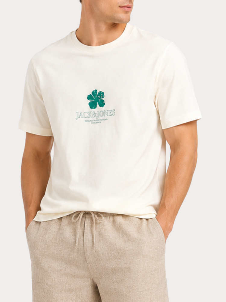 T-SHIRT JACK&JONES 12301963 JORHYERES TEE SS CREW NECK FST ANTIQUE WHITE