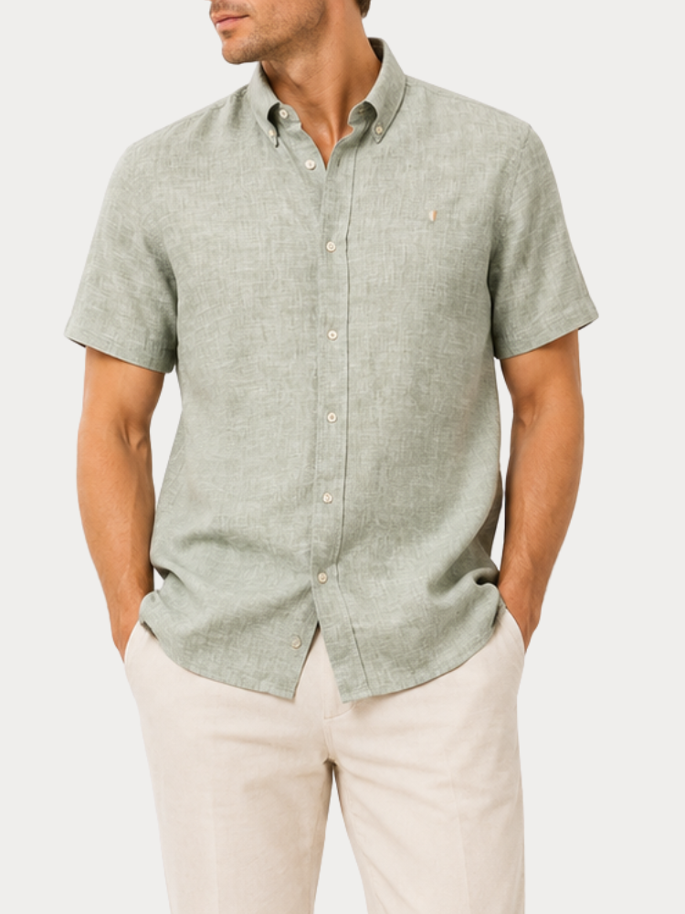 SHORT SLEEVE JACK&JONES 12295803 JPRBLUSUMMER LIN. BL. SHIELD SS SHIRT SN LAUREL WREATH