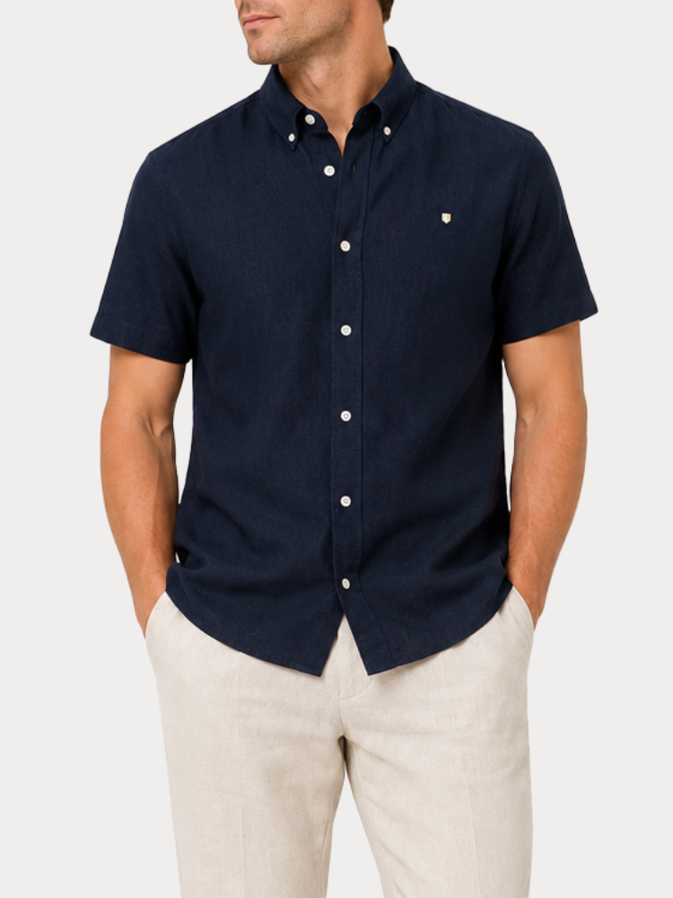 SHORT SLEEVE JACK&JONES 12295803 JPRBLUSUMMER LIN. BL. SHIELD SS SHIRT SN SKY CAPTAIN