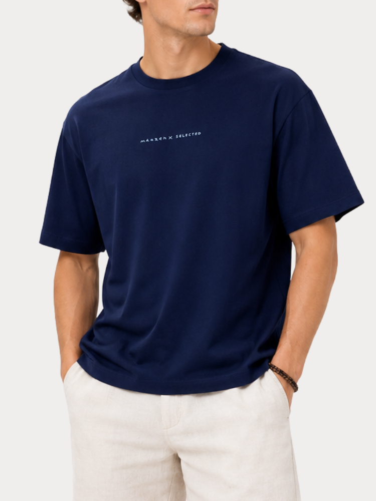 T-SHIRT SELECTED 16101616 SLHRELAXNORMAN LICENSE SS TEE OCEAN CAVERN