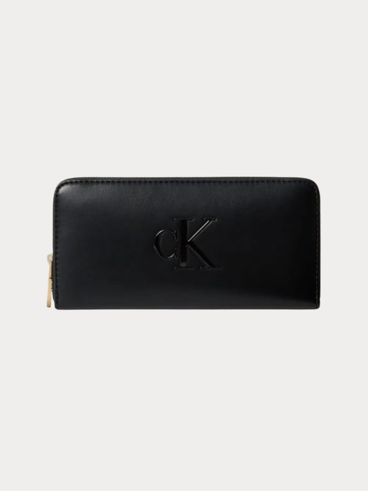ΠΟΡΤΟΦΟΛΙ CALVIN KLEIN LV04F1077G-UB1 RAISED CK LONG ZIP AROUND BLACK
