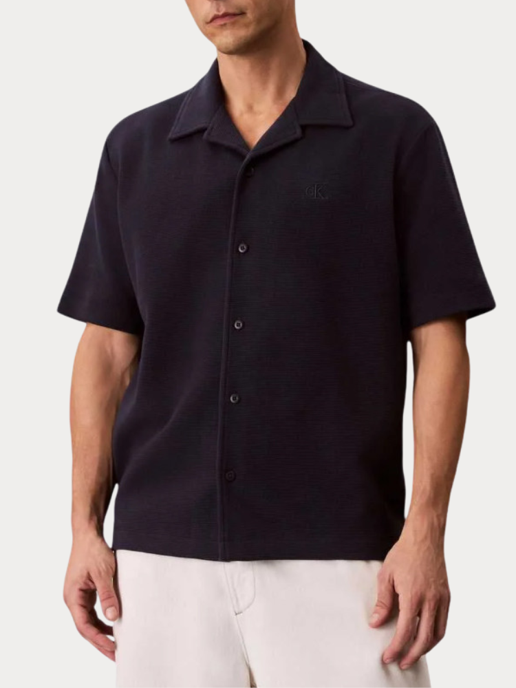 OVERSHIRT CALVIN KLEIN WAFFLE BLACK