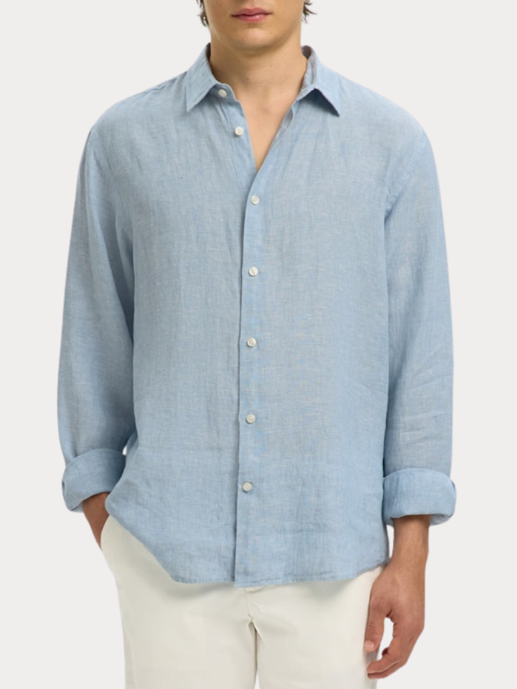 ΛΙΝΟ ΠΟΥΚΑΜΙΣΟ SELECTED SLMREGCLAUS KYLIAN BLUE FOG