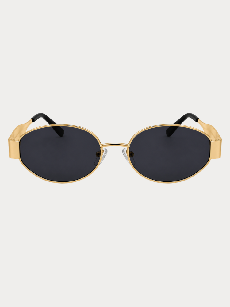 SUNGLASSES CV PARIS METAL OVAL GOLD BLACK