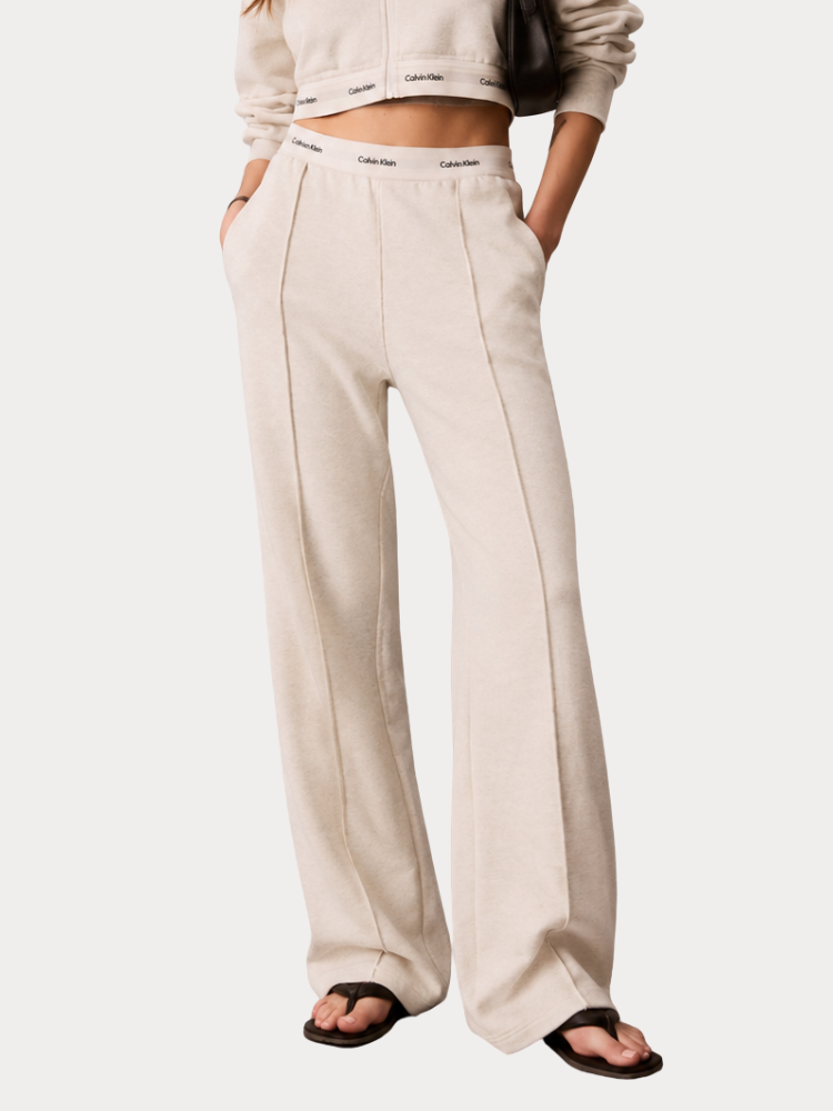 ΠΑΝΤΕΛΟΝΙ ΦΟΡΜΕΣ CALVIN KLEIN TERRY LOGO WAISTBAND TRACK PAN VANILLA HEATHER
