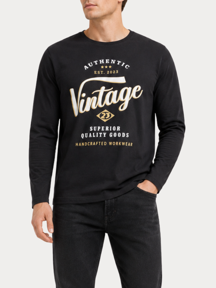 T-SHIRT JACK&JONES JREBFELIX LS TEE BLACK