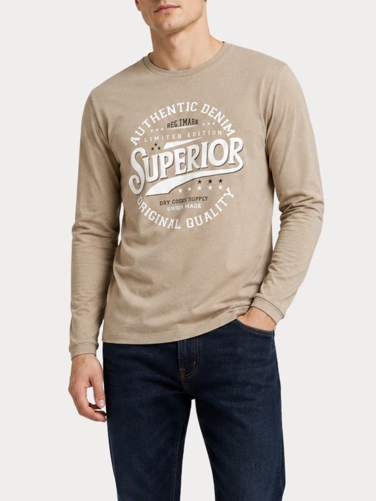 T-SHIRT JACK&JONES JREBFELIX LS TEE ROASTED CASHEW