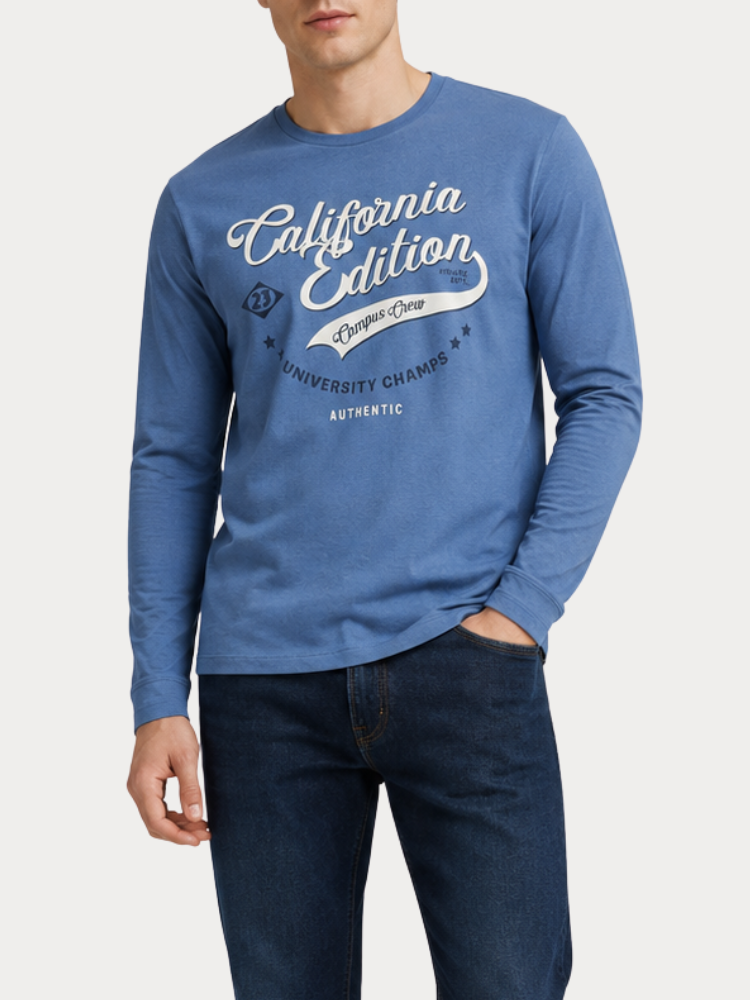 T-SHIRT JACK&JONES JREBFELIX LS TEE VINTAGE INDIGO