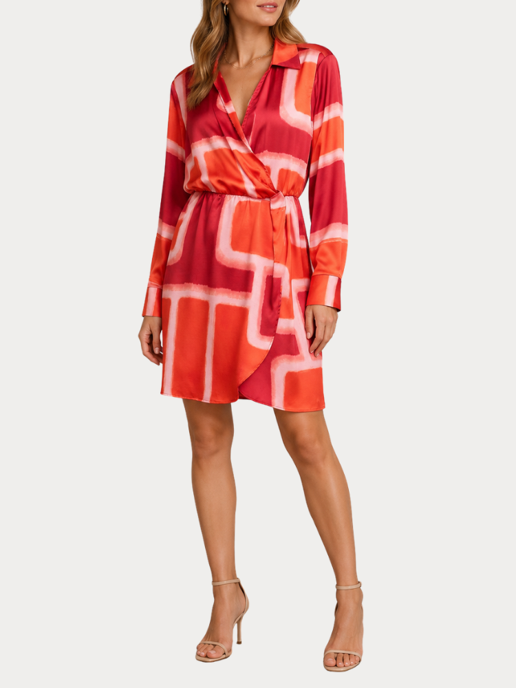 ΦΟΡΕΜΑ VERO MODA VMREBA SILBA LS SHORT DRESS WVN GA PRINT
