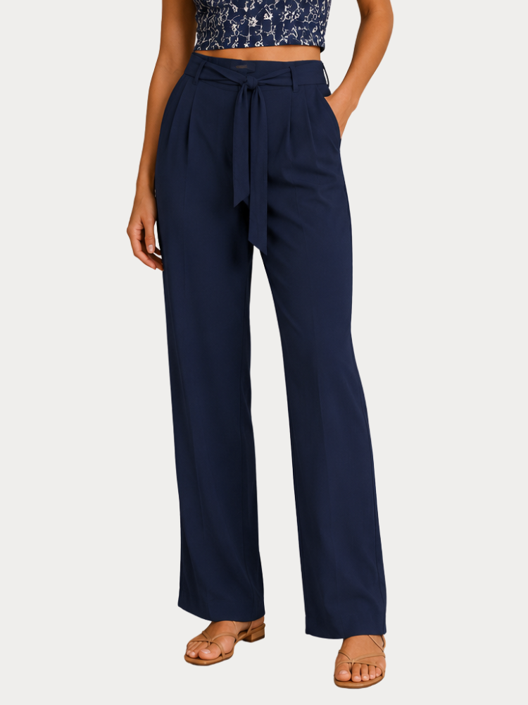 ΠΑΝΤΕΛΟΝΙ VERO MODA VMELSA HW STRAIGHT BELT PANT NAVY