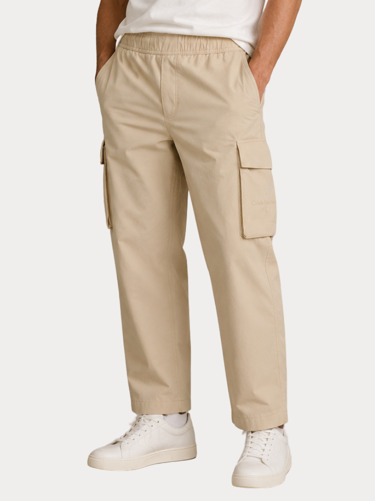 ΠΑΝΤΕΛΟΝΙ CALVIN KLEIN J305322638 TECHNICAL CROPPED CARGO PANT BEIGE