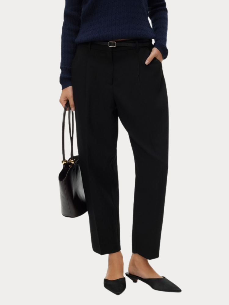 ΠΑΝΤΕΛΟΝΙ VERO MODA VMELMA MW BARREL BELT ANKLE PANT NOOS BLACK