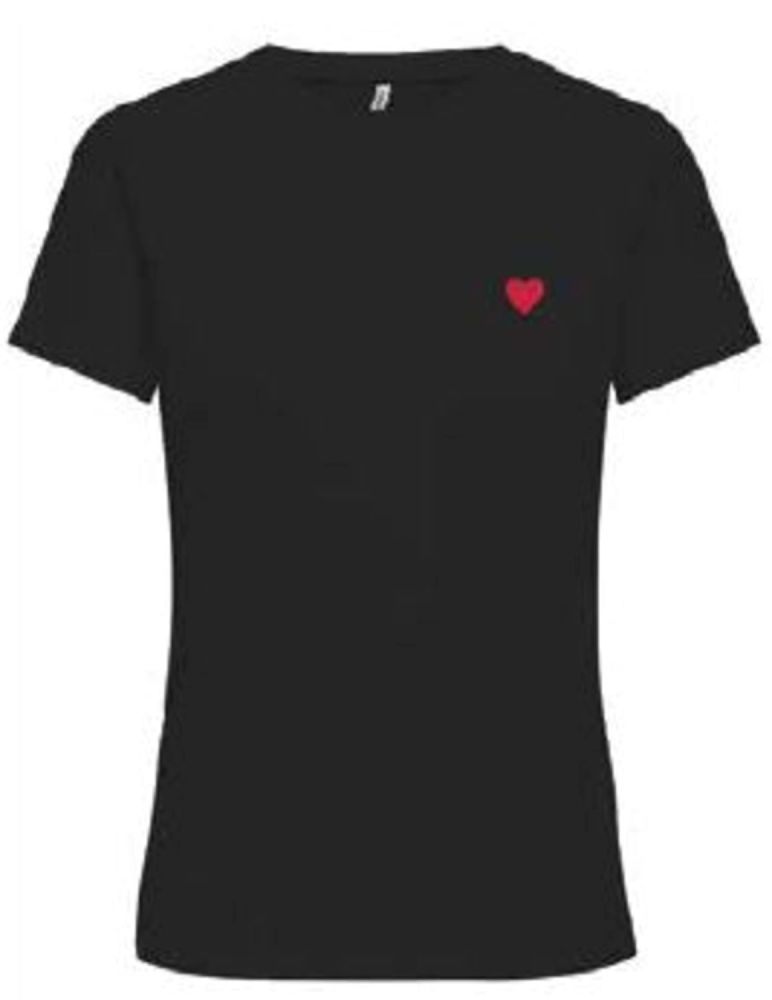 T-SHIRT ONLY MARIA S/S HEART TOP BLACK