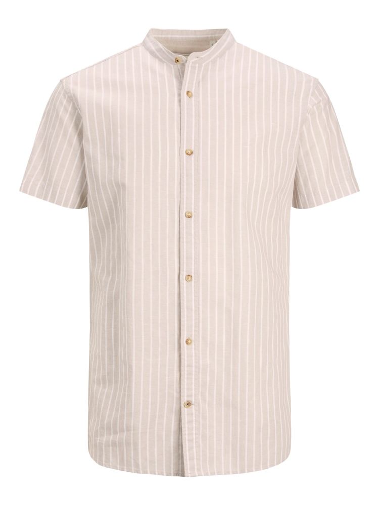 MAO SHIRT PKTSBS DYLAN STRIPE CROCKERY