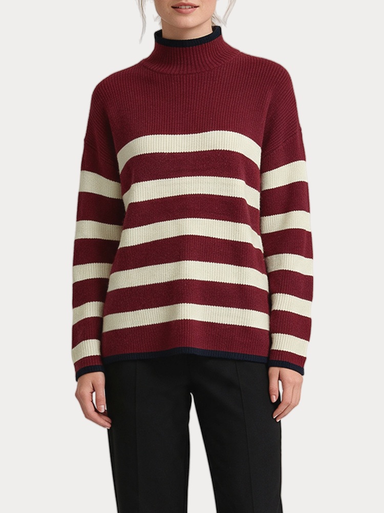 ΠΛΕΚΤΟ ONLY ONLKATIA LS RIB HIGHNECK CC KNT CABERNET