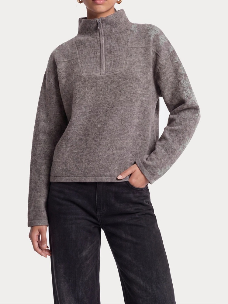 ΠΛΕΚΤΑ ONLY ONLCLARA LS HALF ZIP KNT BRACKEN/SILVER ZIP