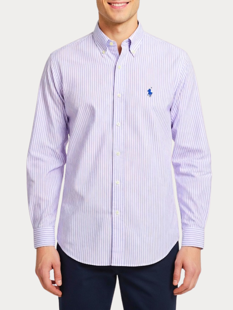 ΠΟΥΚΑΜΙΣΟ POLO RALPH LAUREN STRIPE PURPLE WHITE