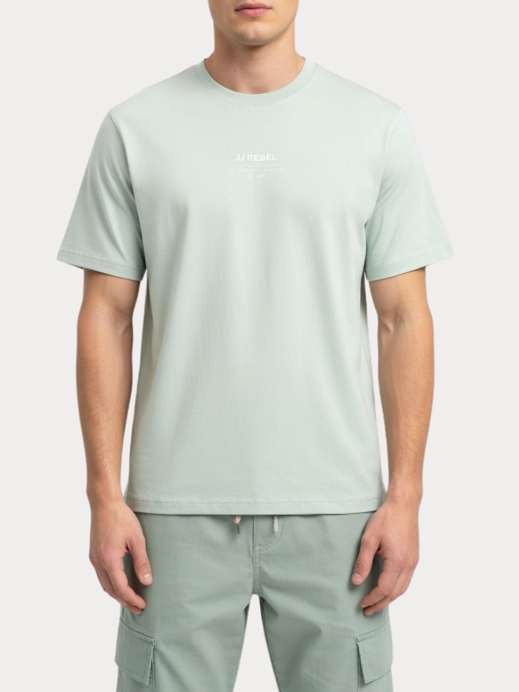 T-SHIRT JACK & JONES JREBLINO TEE SS CREW NECK AQUA GRAY