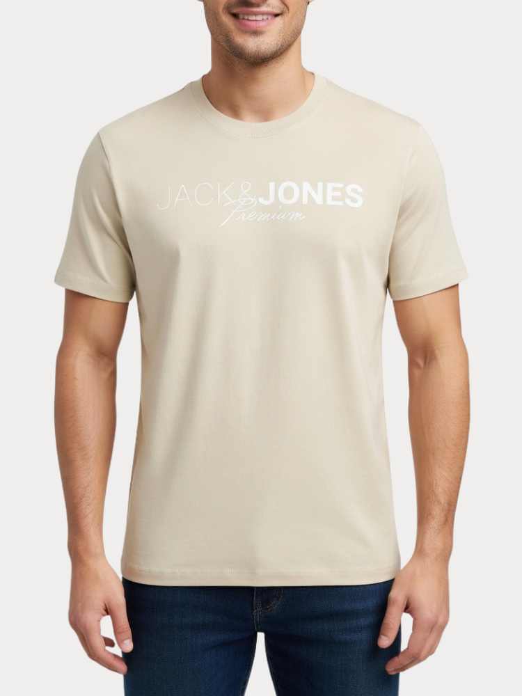 T-SHIRT JACK & JONES JPRBLANEO ALFALFA BEIGE