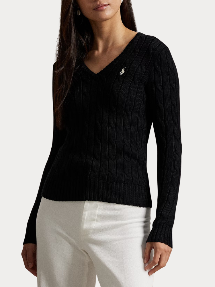 ΠΛΕΚΤΟ POLO RALPH LAUREN COTTON V BLACK