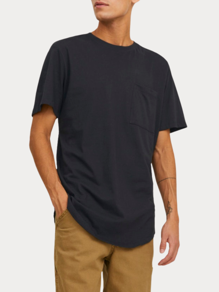 T-SHIRT JACK & JONES JJENOA POCKET TEE SS CREW NECK BLACK
