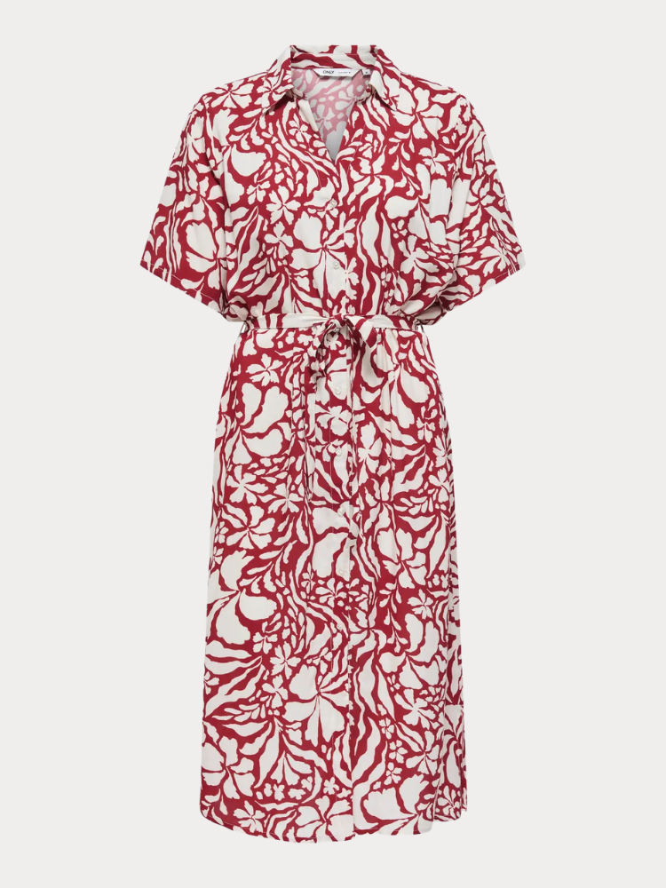 ΦΟΡΕΜΑ ONLY YASMIN S/S SHIRT DRESS WVN MERLOT