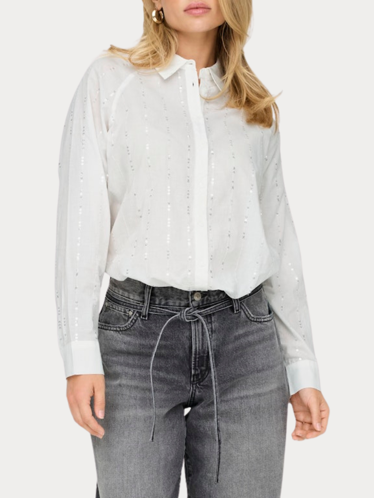 ΠΟΥΚΑΜΙΣΟ ONLY MINNA GRACE LS DETAIL CLOUD DANCER