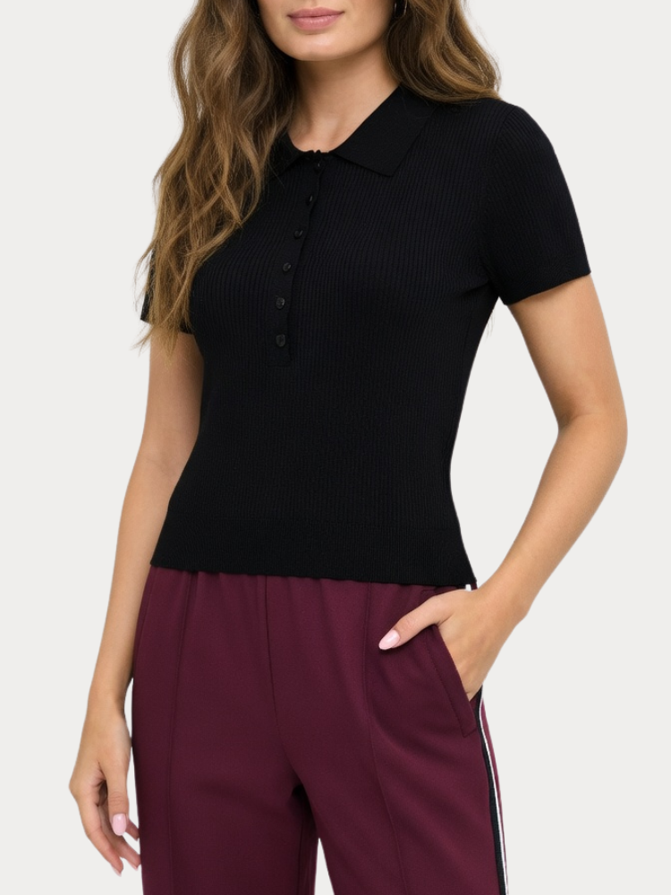 POLO ONLY CATHRINE SS NECK EX KNT BLACK