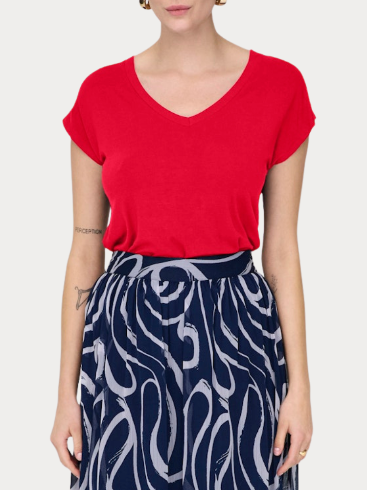 TOP ONLY RILLA S/S V-NECK BARBADOS CHERRY