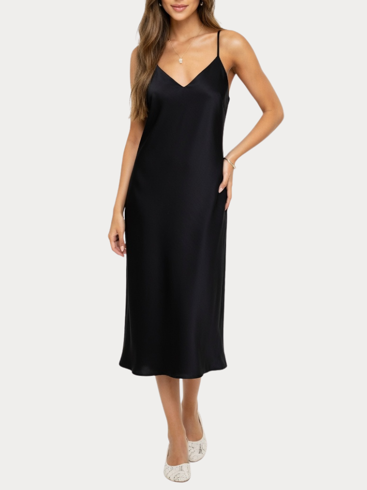 ΦΟΡΕΜΑ ONLY 30 ARIS S/L MIDI DRESS WVN BLACK