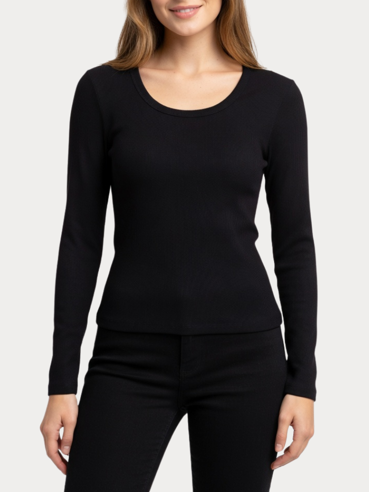 ΜΠΛΟΥΖΑ ONLY NORA L/S O NECK TOP CS JRS BLACK