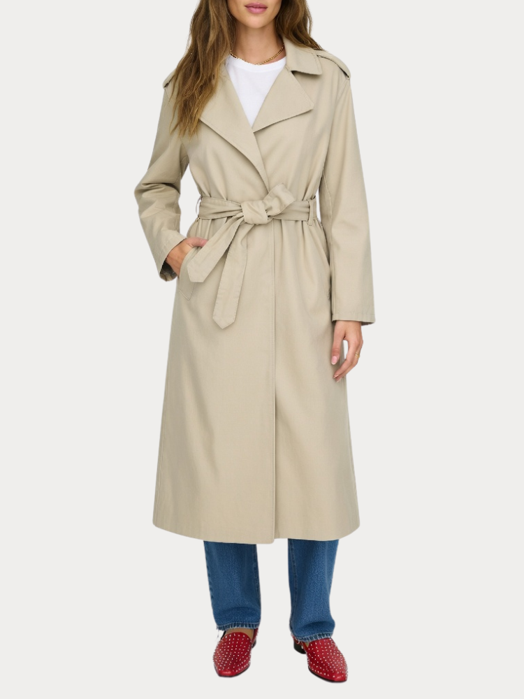 ΠΑΛΤΟ ONLY ANILA WASHED TRENCHCOAT PUMICE STONE