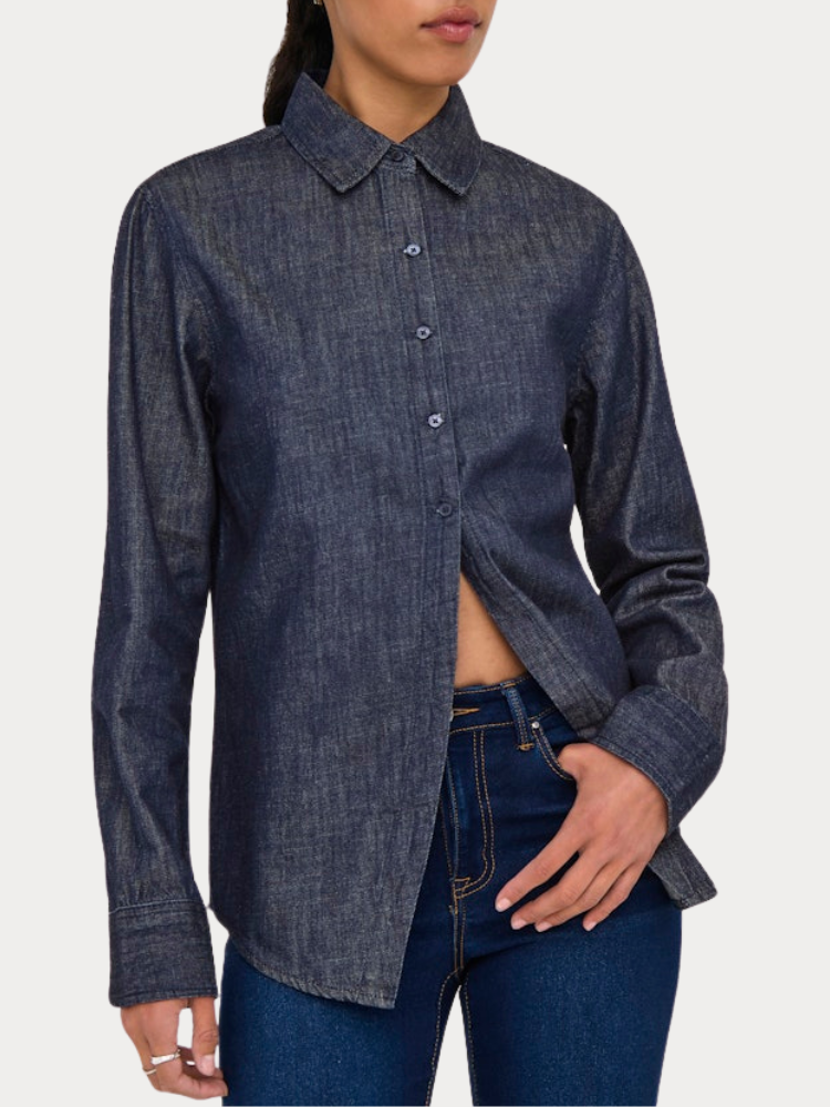 ΠΟΥΚΑΜΙΣΟ ONLY RUBY LS DNM SHIRT AKM DARK BLUE DENIM