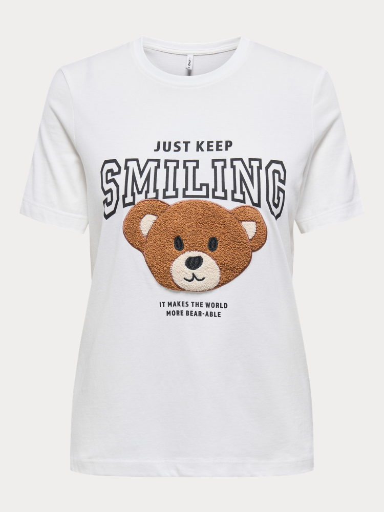 T-SHIRT ONLY TERESA REG S/S TEDDY WHITE