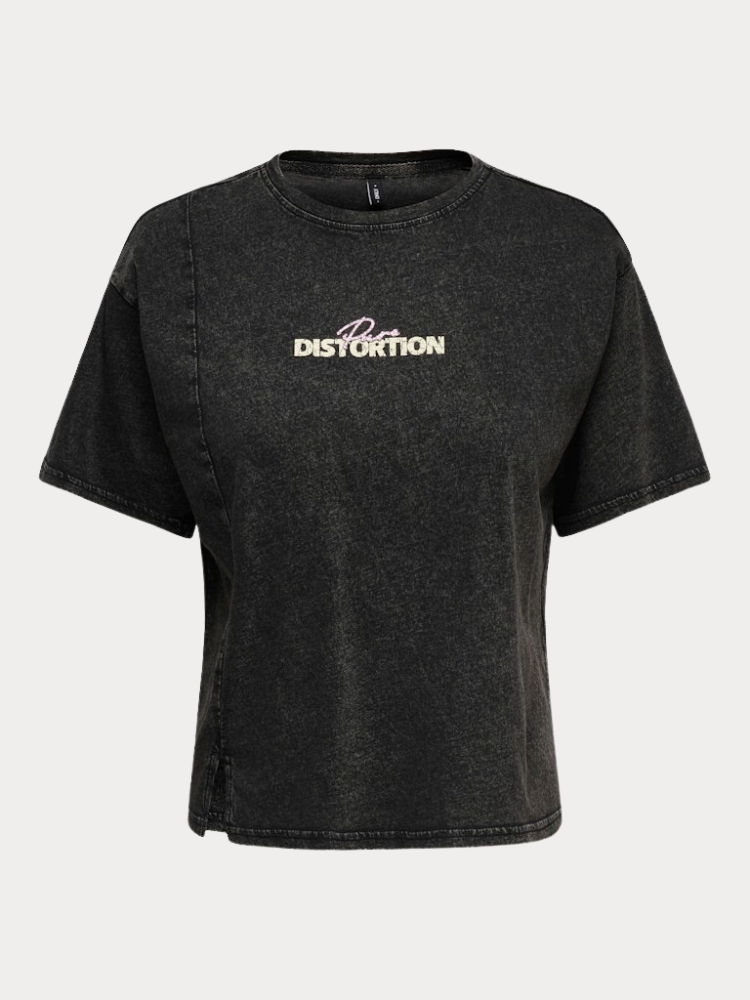 T-SHIRT ONLY LUCKY LUCY DETAIL S/S BLACK