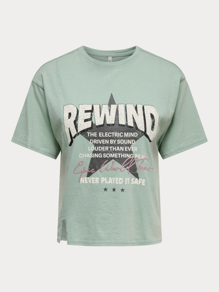 T-SHIRT ONLY LUCKY LUCY DETAIL S/S JADEITE GREEN