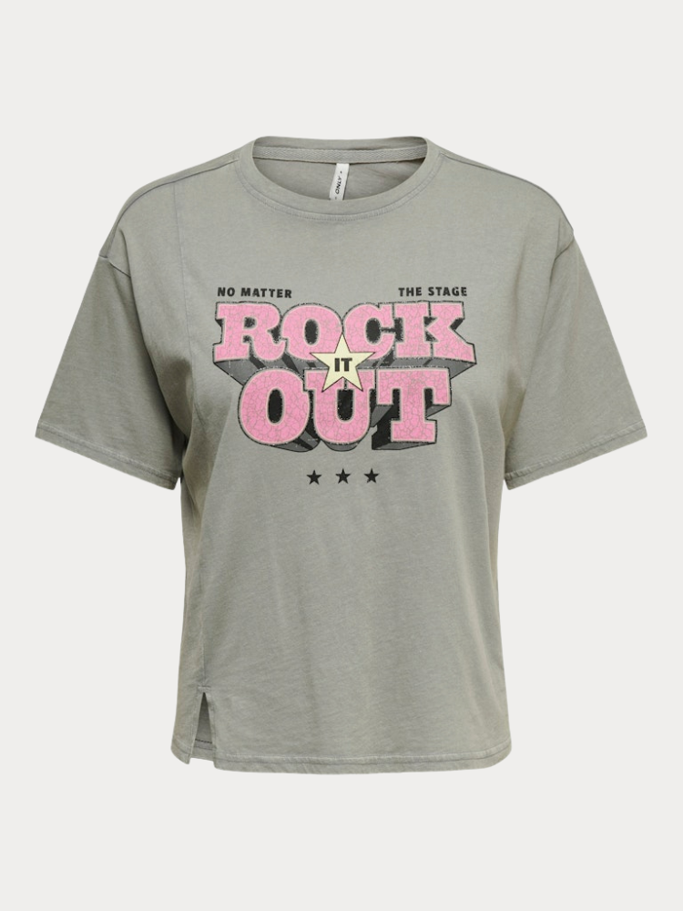 T-SHIRT ONLY LUCKY LUCY DETAIL S/S ULTIMATE GREY