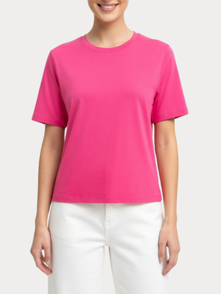 T-SHIRT ONLY HAPPY S/S O-NECK WILD ORCHID