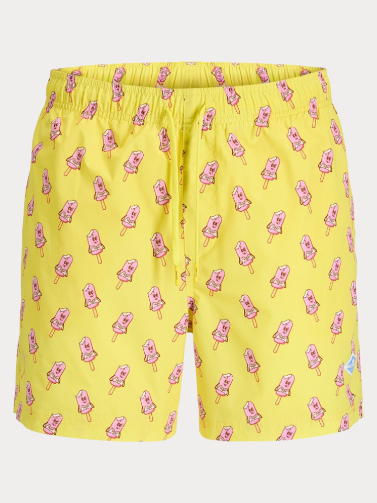 ΜΑΓΙΟ JACK & JONES JPSTMAUI VIBES NOVELTY AOP SWIM SHORT ENDIVE YELLOW